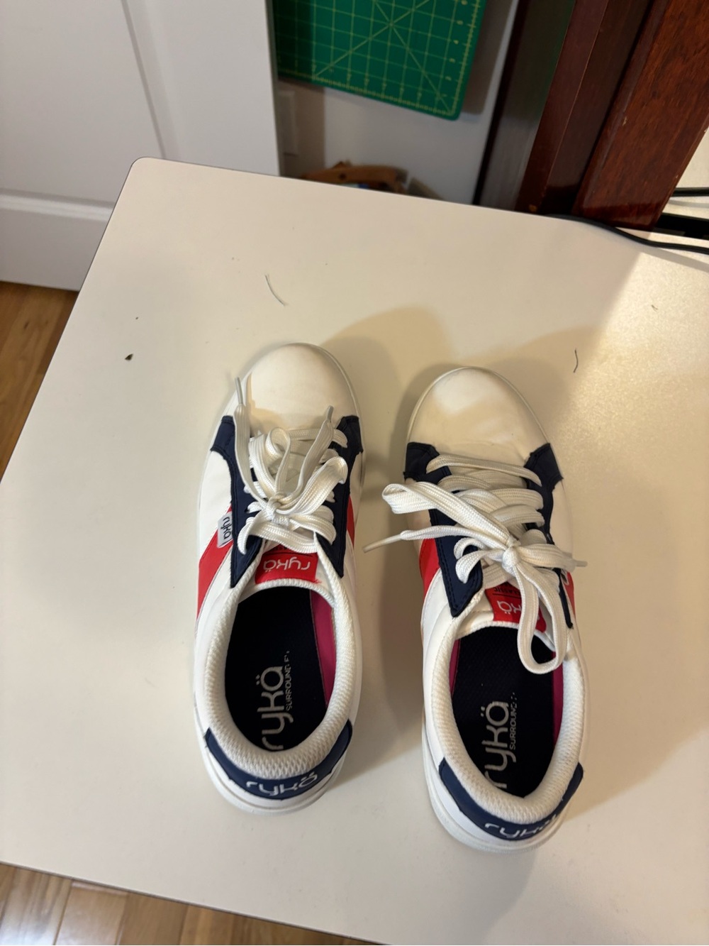 Ryka Women,s White Navy Red Casual Sneakers